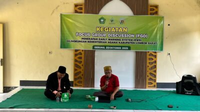 Kemenag Lombok Barat Selenggarakan FGD Penerapan Early Warning System di Aula KUA Gerung